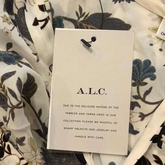 NWT New A.L.C Harlan Floral print  100% Silk-crepe Maxi Dress Sz 2 - Picture 14 of 16